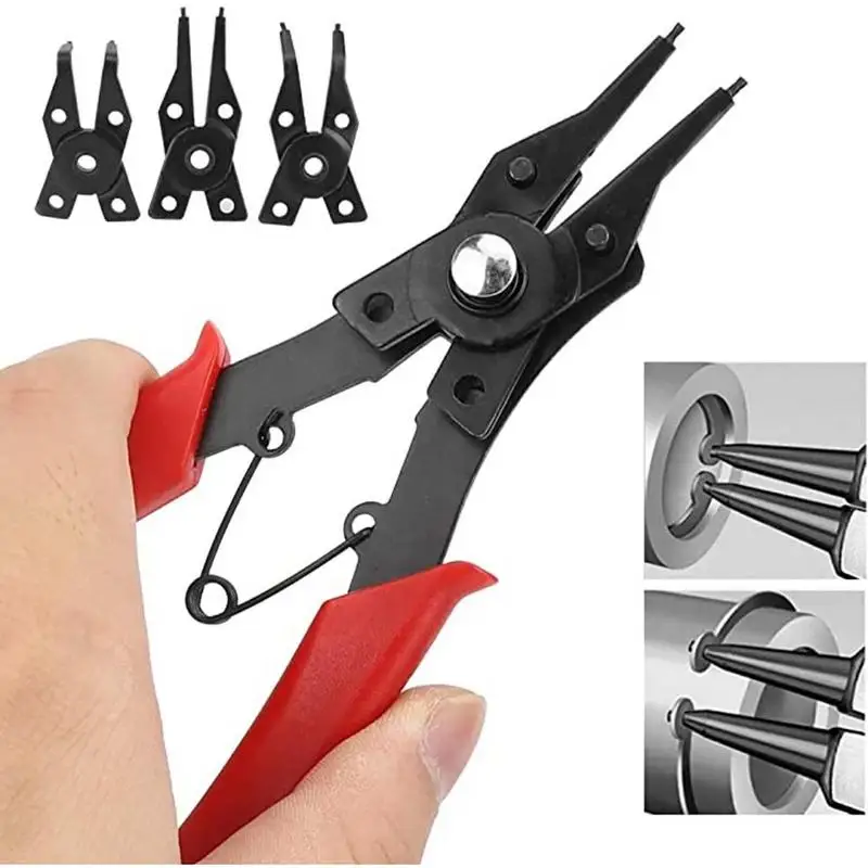 

4 IN 1 Multifunctional Snap Ring Pliers Multi Tools Multi Crimp Tool Internal External Ring Remover Retaining Circlip Pliers