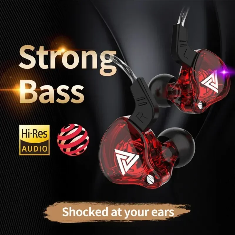 QKZ AK6 Earphones - HiFi Copper Driver Wired Earbuds, In-Ear Headphones with Bass Stereo Sound, 3.5mm Jack, Microphone for Music & Sports - Black image 3