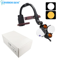 Binocular Magnifying Glass 2.5X 3.5X Head-Mounted 5W Double LED Light Surgical Headlight Dentist Medical Lamp Lightweight Head