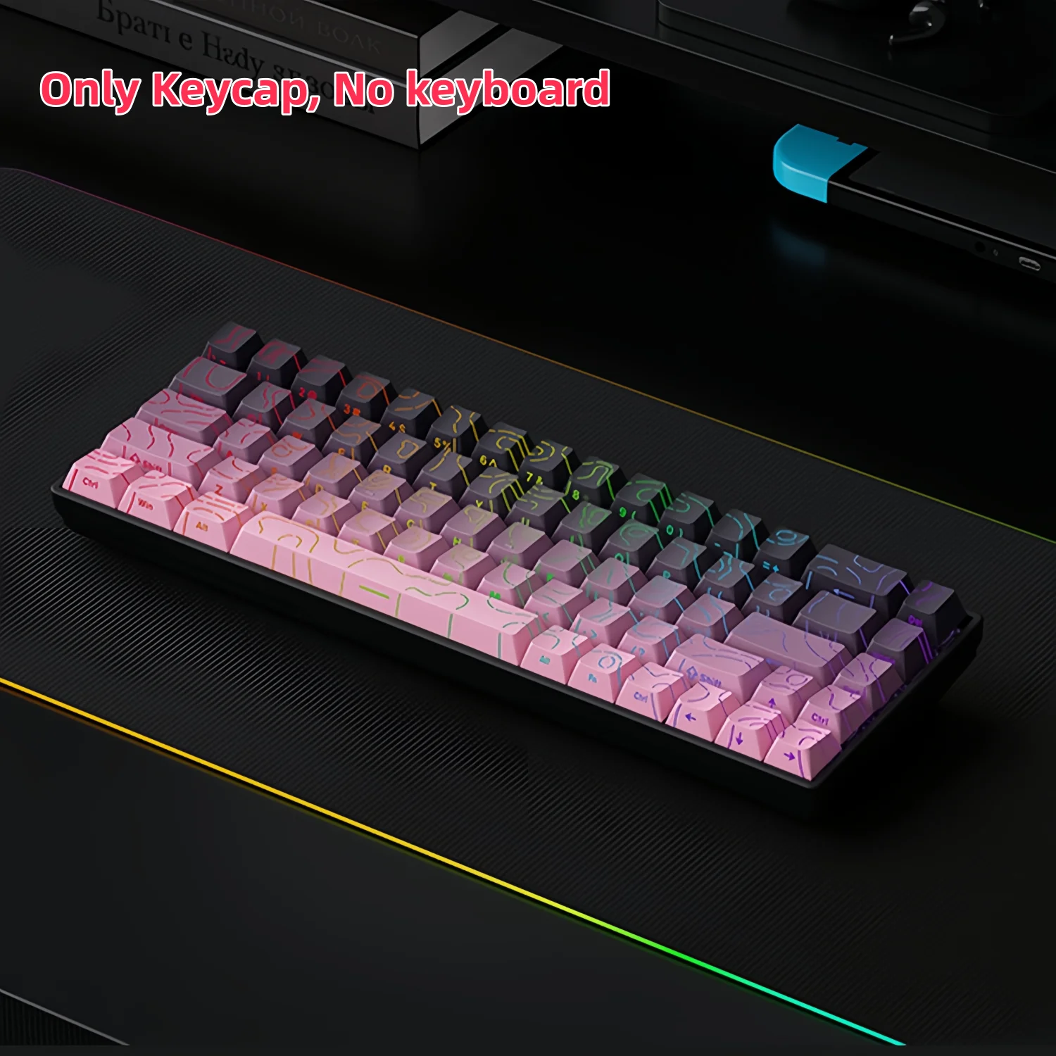 New Topographic Keycaps 4.0 Version PBT Cherry Profile 133 Key Shine through Side Print Backlit for MX Mechanical Gamer Keyboar