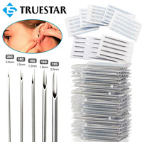 Disposable Piercing Needles 12-20G Sterile Body Piercing Needle Medical Tattoo Needle for Navel Nipple Lip Ring Piercing Tools
