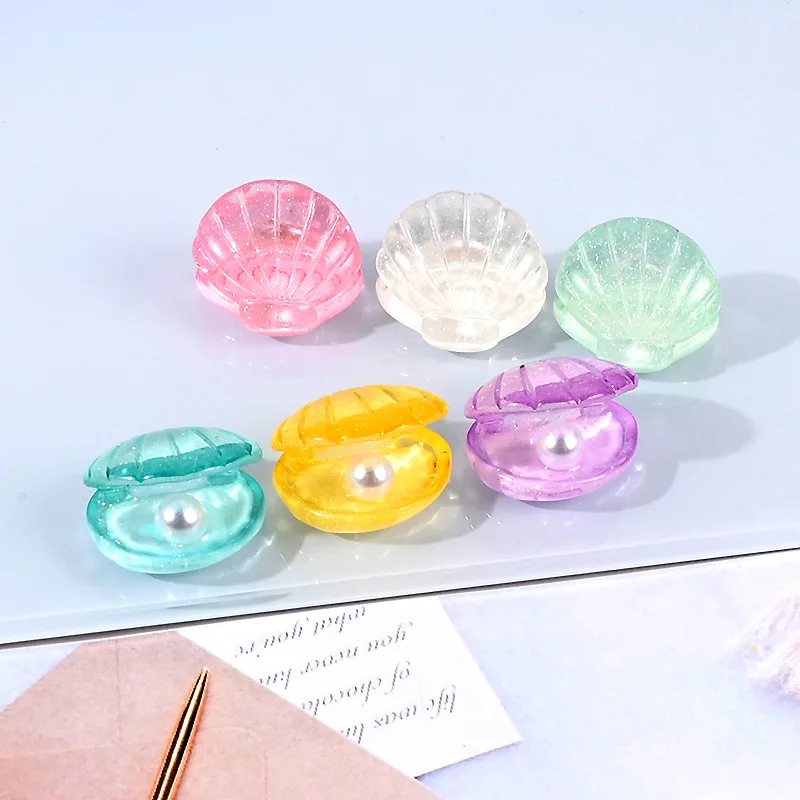 

Kawaii Colorful Simulation Pearl Shells, Artificial Resin, DIY Jewelry Craft, Decoration Accessories, Cute, 10 Pcs