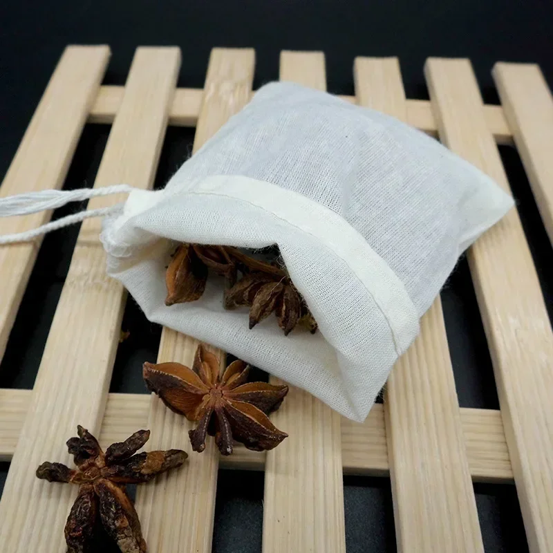 10Pcs 8x10 Cotton Bags/5Pcs 40x45cm Reuse Filter Bags Soybean Milk Strainer Drawstring Cotton Bag Seasoning Empty Bag