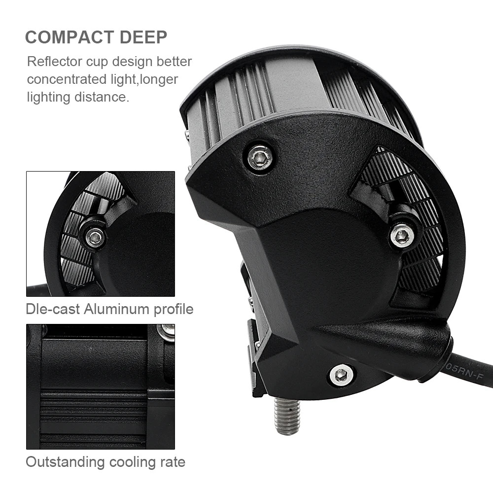 2Pcs/set Car Light Off Road Work Light DC12V 24V Car-styling Waterproof For Tractor Boat offroad 4" LED Light Bar