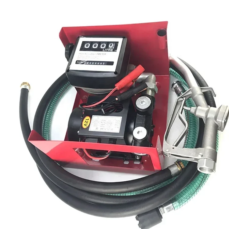 

portable electric fuel oil pump DC 12V/24V 550W with manual or auto nozzle dispensing diesel