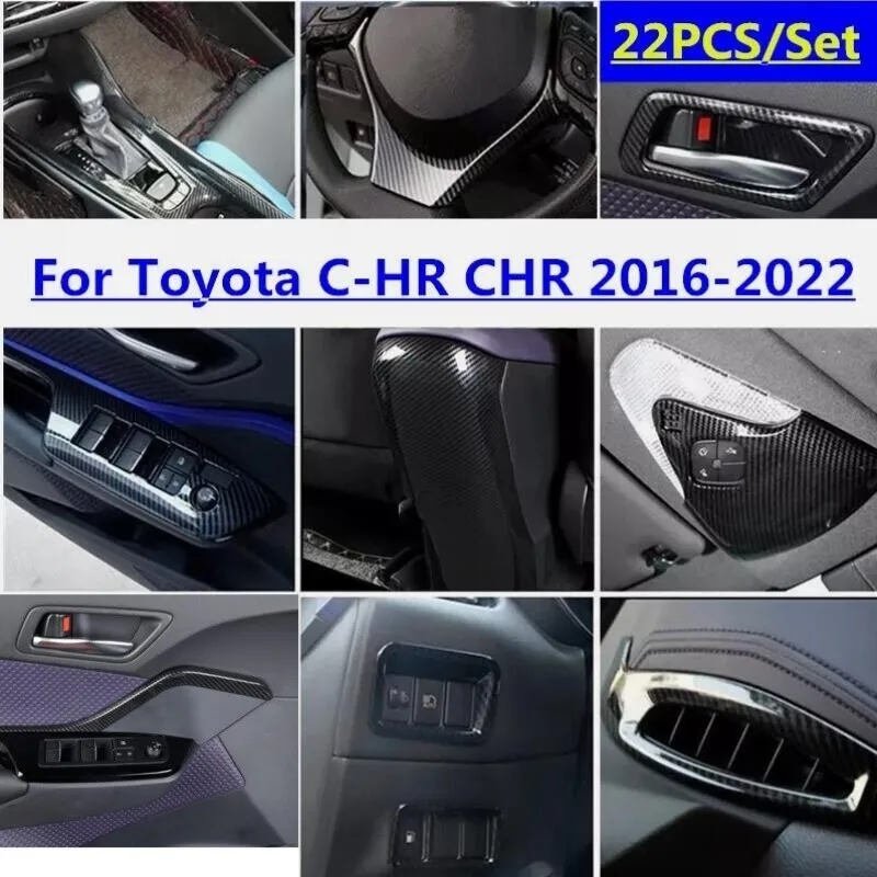 

22X аксессуары для внутреннего декора из углеродного волокна для Toyota C-HR CHR 16-22