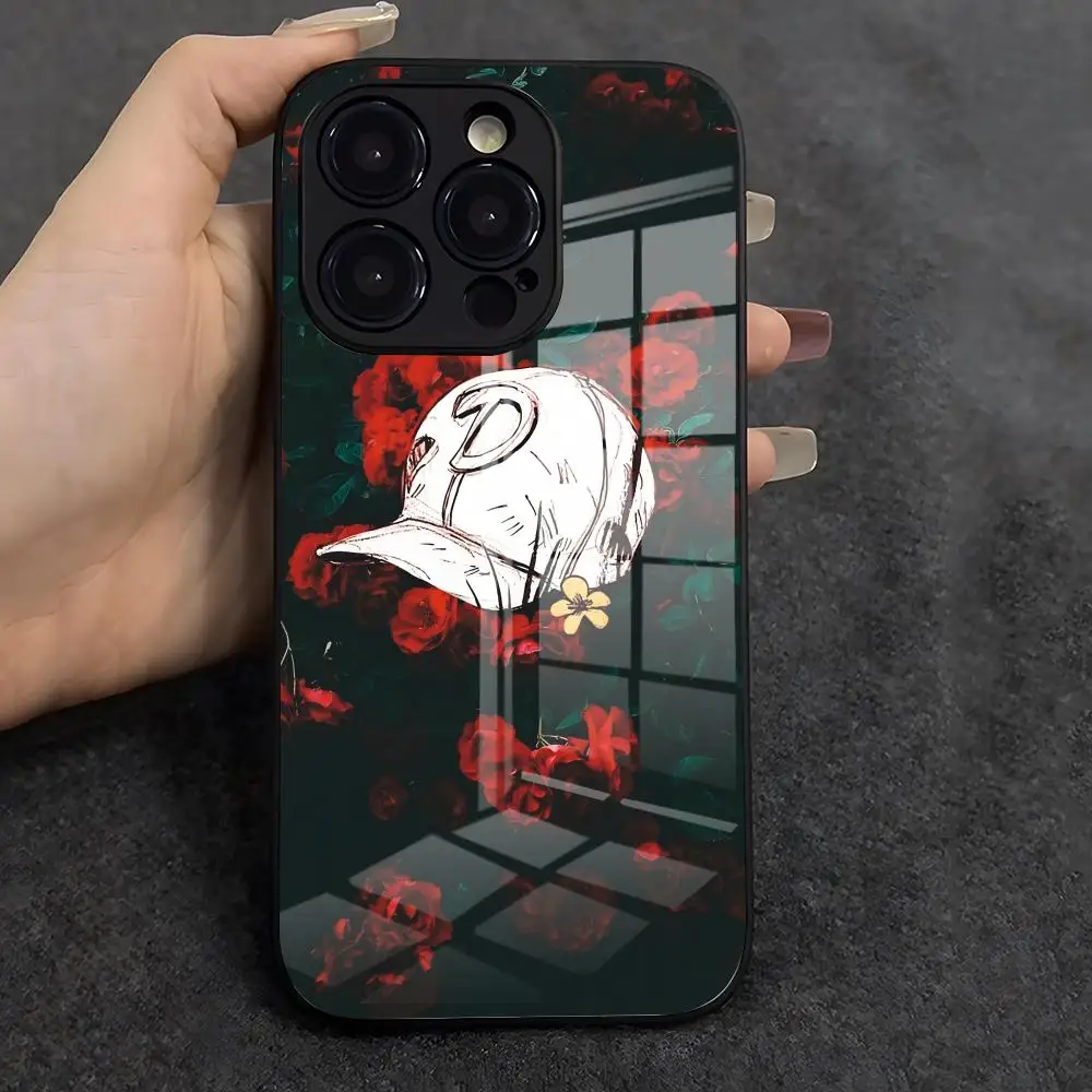 حافظة لهاتف آيفون 17 Air 16 E Pro Max 15 14 13 Mini 12 Pro 11 Max Plus غطاء زجاجي أسود من Game The Walking Dead #2