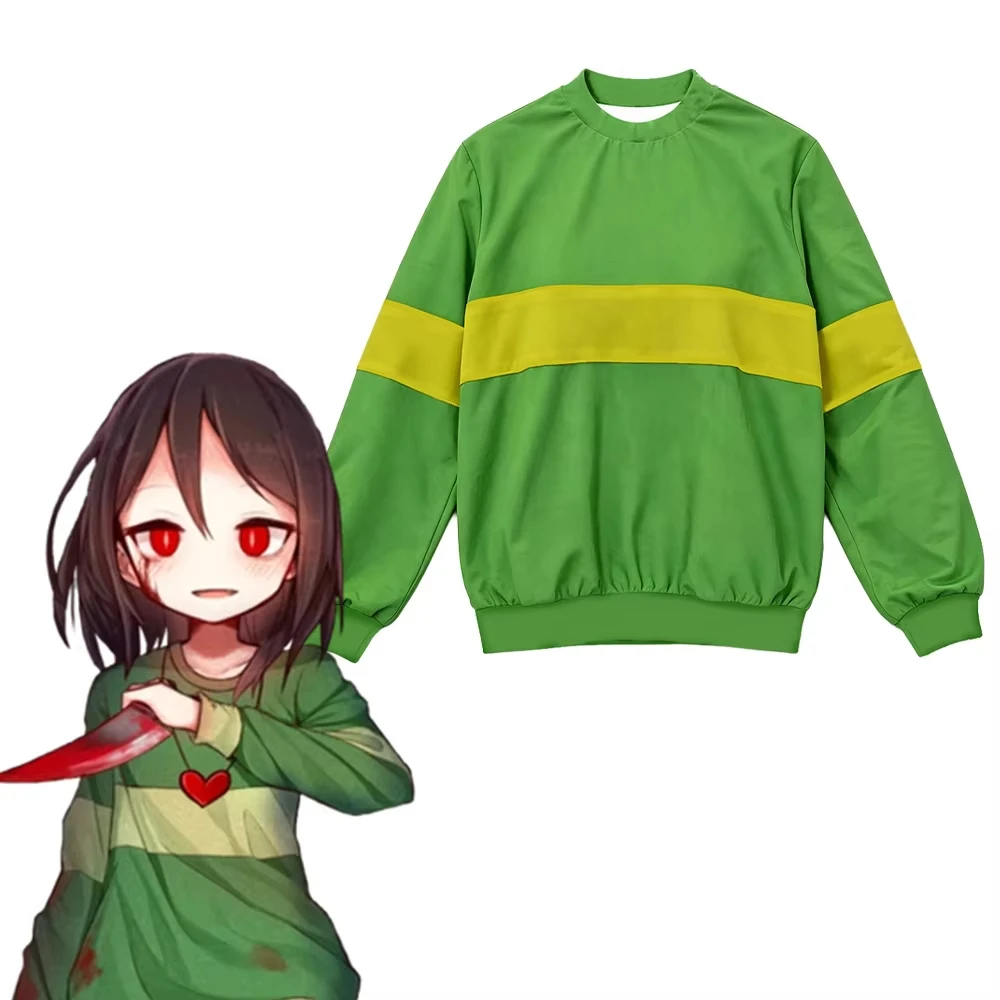 2026 Undertale Chara  Design Pattern Printed Summer Children's Pullover Hoodies Crew Neck Long Sleeve Minimalist Casual Tops