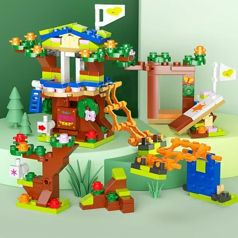 

6in1 NEW Tree House TreeHouse Blocks Girls' Castle Room Climb Slide Classic Model Building Blocks Sets Bricks Kid Gift Toys City