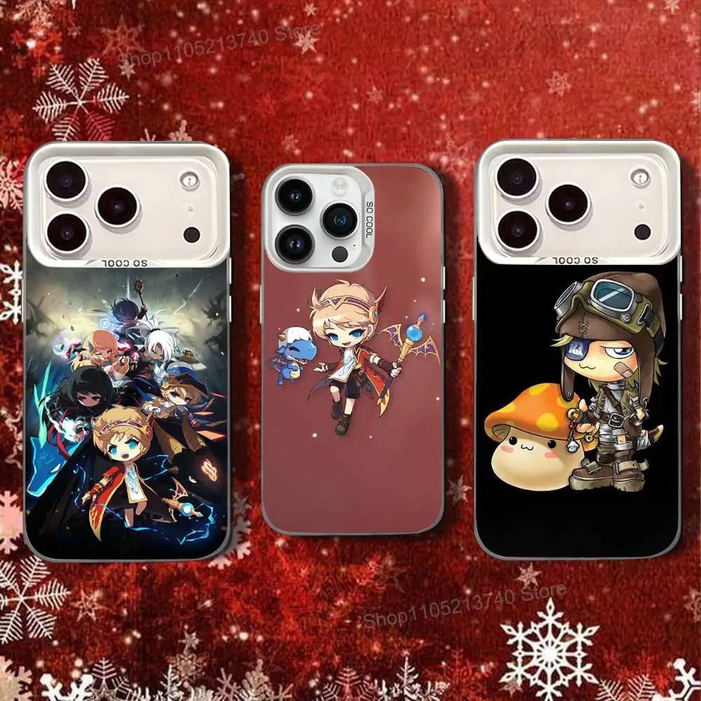 

Game M-MaplestoryS cool For iPhone 15,16,17,11,13,12,14,Pro,SE4,Max,Plus,Air,Mini Anti Fall White Hard Bumper Phone Case