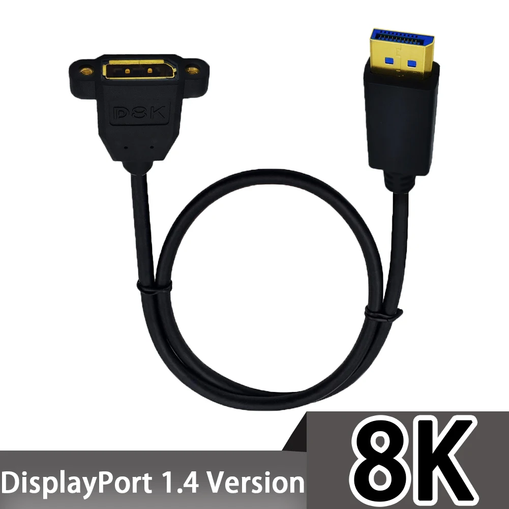Displayport V 1,4 Extender mit Schraube Panel Montieren Unterstützung 8K/60Hz, 4K/144Hz, 30cm DP Männlich Zu Weiblich Verlängerung Kabel 1FT 3FT 6FT