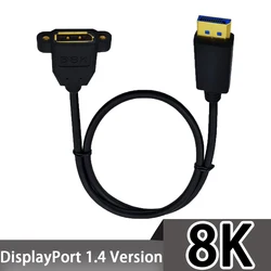Displayport V1.4 Extender with Screw Panel Mount Support 8K/60Hz, 4K/144Hz, 30cm DP Male To Female Extension Cable 1FT 3FT 6FT