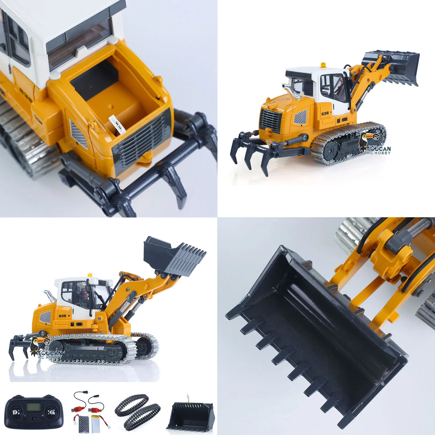 

LR636 RC Электрический подъемный гусеничный погрузчик 1/50 2,4G Строительная машина Металлическое ведро Гусеницы Расширитель RTR Модель Свет Звук Батарея