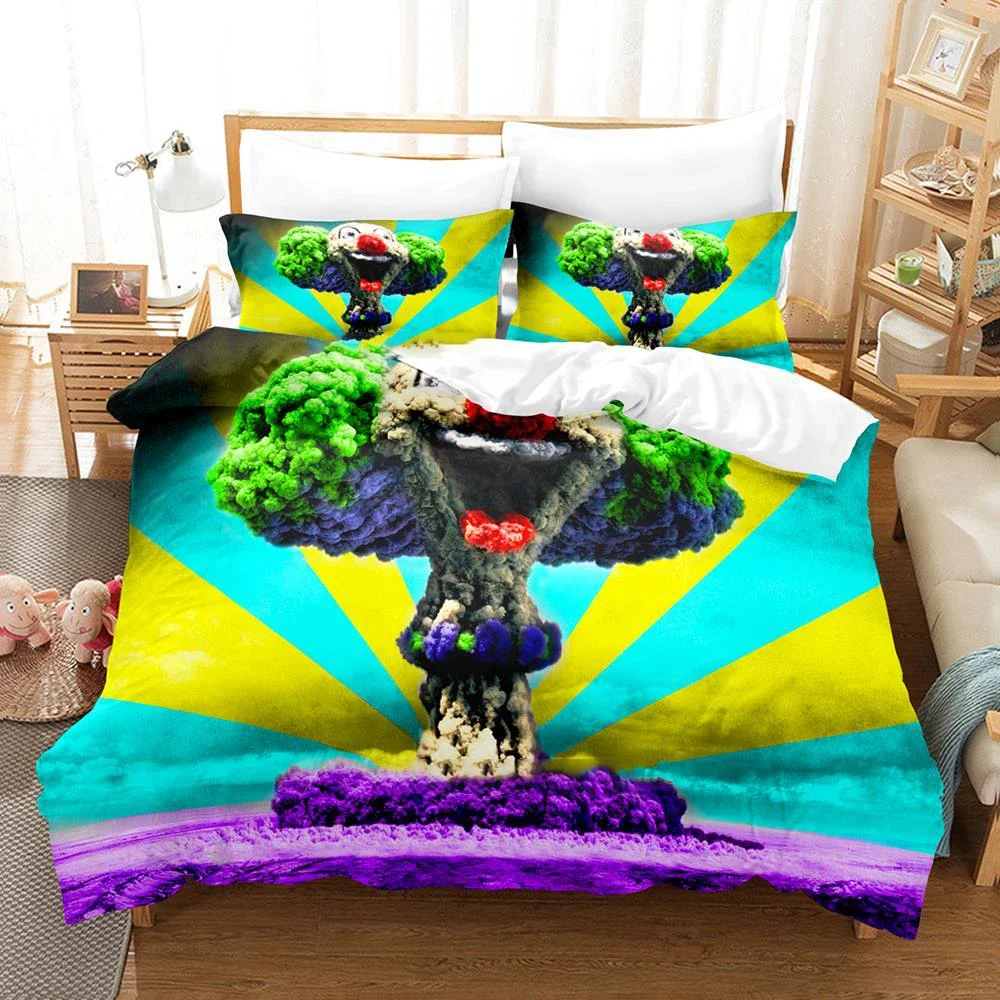 2025 Crazy Clown Adult Boys Hip Hop Bedding Twin Full Queen King Size Duvetcover New Duvet Cover Bed Set Quilt Cover Pillowcase