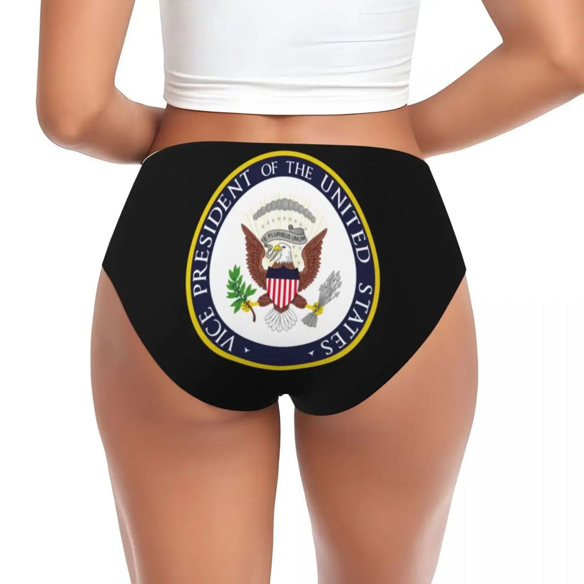 Custom Usa President Seal Flag Coat Of Arms Brief Panties Womens Comfort Stretch Underwear Valentine's Day Gifts Underpants