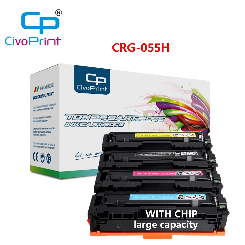 

Civoprint crg055h CRG-055H Toner Cartridge Replacement for Canon i-SENSYS LBP663Cdw LBP664Cx MF742Cdw with chip 7.6K-5.9K Pages