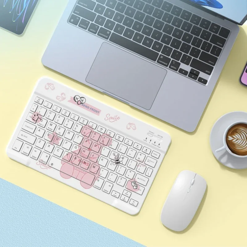 ステッチ Wireles Bluetooth キーボード IPad タブレット用かわいい漫画ドナルドダックミュート充電式キーボードミニポータブルキーボード