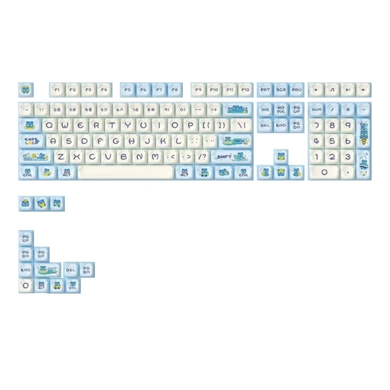 Heat Sublimated Keycap Set 122Pcs OEM Height Lemon Bear Keycaps for Keyboards