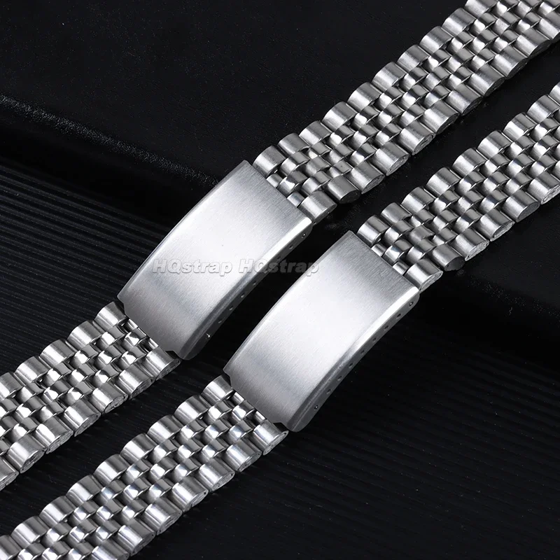 금속 시계 밴드, 스테인리스 스틸 스트랩, 솔리드 밴드, 5 개의 비즈, 시계 팔찌 교체 손목 밴드, 12mm, 14mm, 16mm, 18mm, 20mm, 22mm