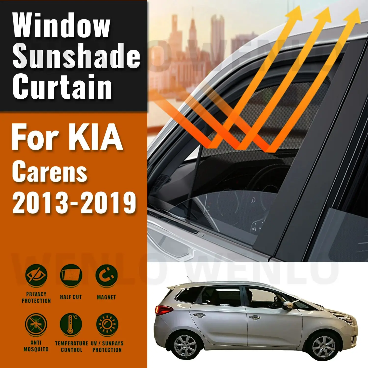 

For Kia Carens 2013 2014 2015 2016 2017 2018 2019 Magnetic Car Sunshade Front Windshield Curtain Rear Side Window Sun Shade