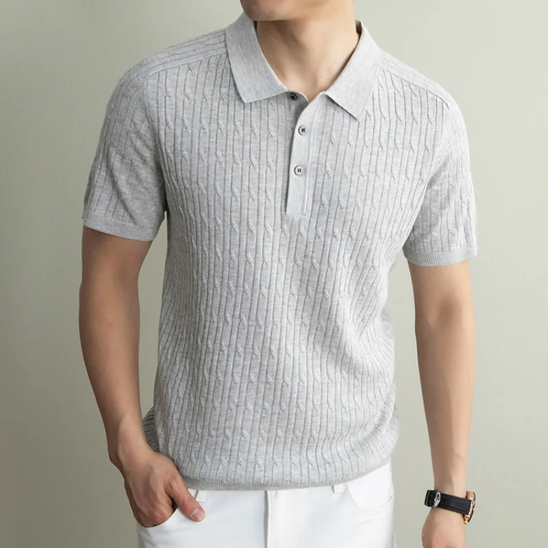 Casual Men's Polo Shirts T shirt Linen Fabric Vintage Short Sleeve Top with Collar for Summer Outdoor