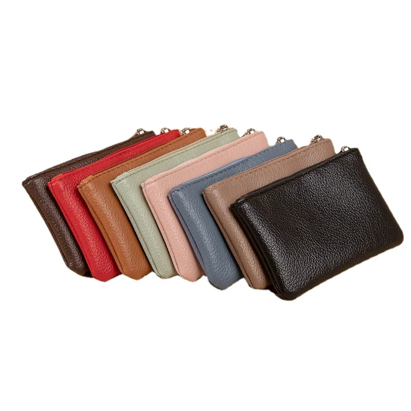 PU Leather Zipper Bank Short Style Coin Keys Lipsticks Mini Cosmetic Bag Earphone Cable Organizer Credit Card Holder