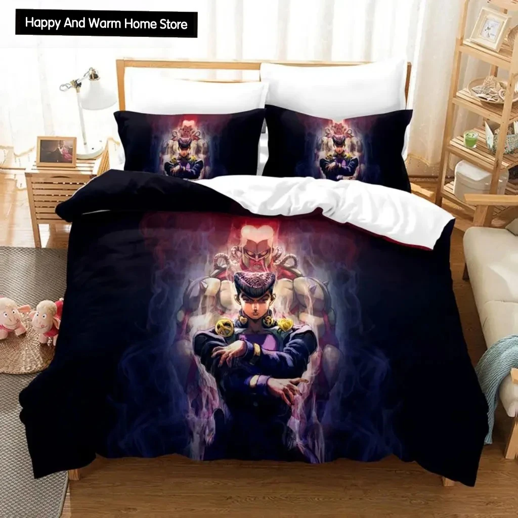 3D Print Anime JoJo Bizarre Adventure Jotaro Kujo Bedding Set Boys Girls Twin Queen Size Duvet Cover Pillowcase Bed Boys Adult