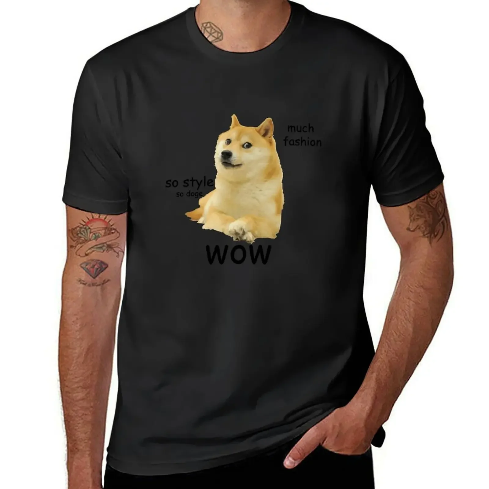 Doge shirt, wow T-Shirt oversized t shirt baggy shirts custom shirt anime figures tee shirts for men