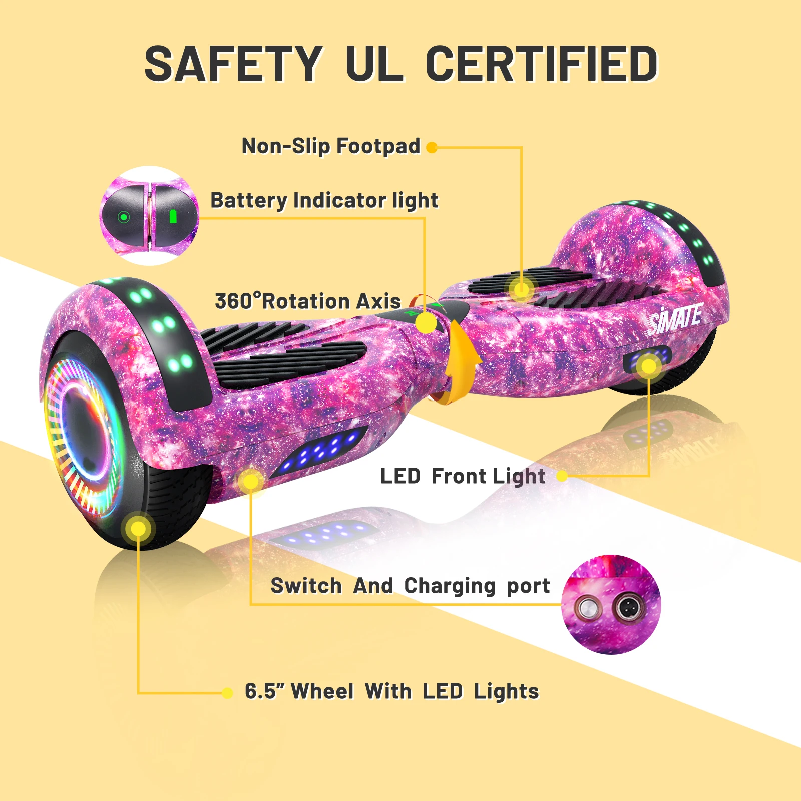 SIMATE P6 Hoverboard, 6.5