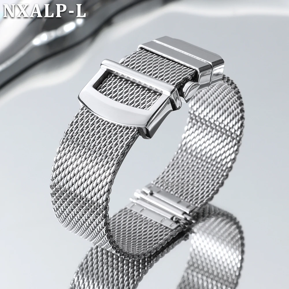 1.0 Mesh Milanese Watch Band 20mm 22mm for IWC Pilot Portuguese PORTOFINO Stainless Steel Watch Strap Folding Buckle for Omega view 2