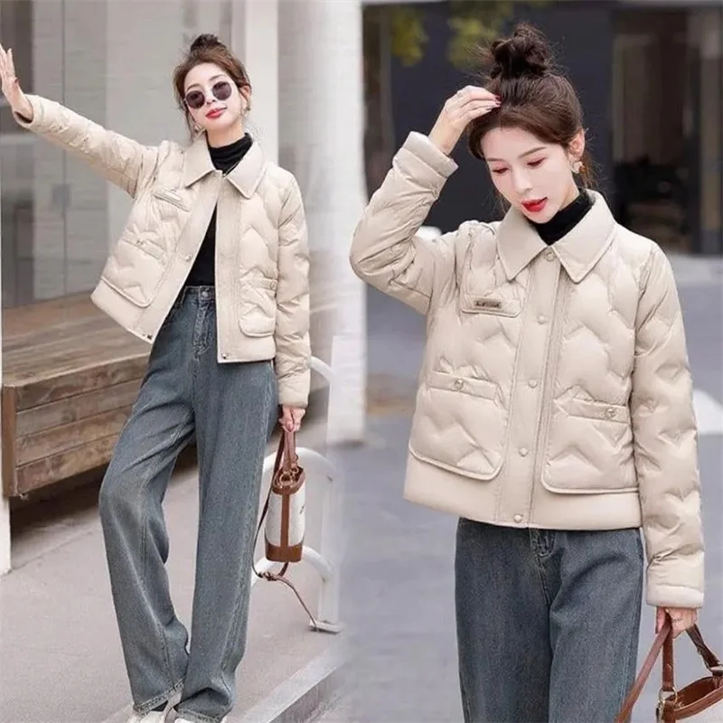 

Women's Black Fragrant Wind Cotton Jacket, Loose Cotton Jacket, 2026 Winter Women's Short And Warm Jacket, Fake Two-piece Jacket