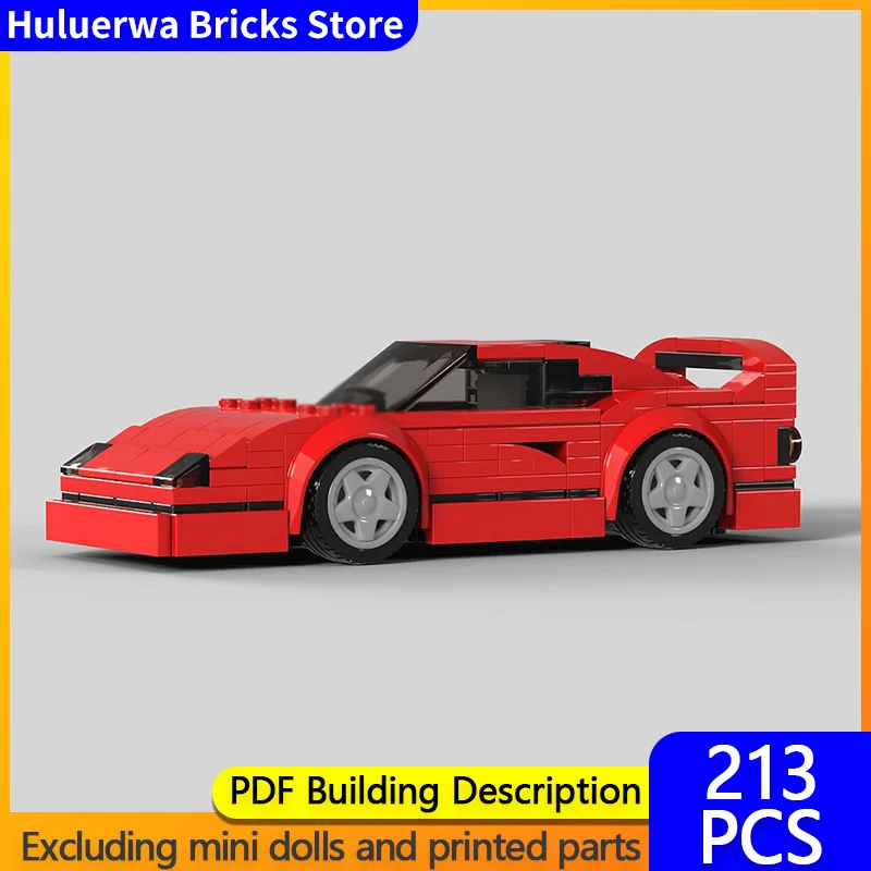

Speed Hypercar Model MOC Building Bricks F40 Red Top Tier Sports Car Modular Technology Gifts Holiday Assemble Children Toy Suit