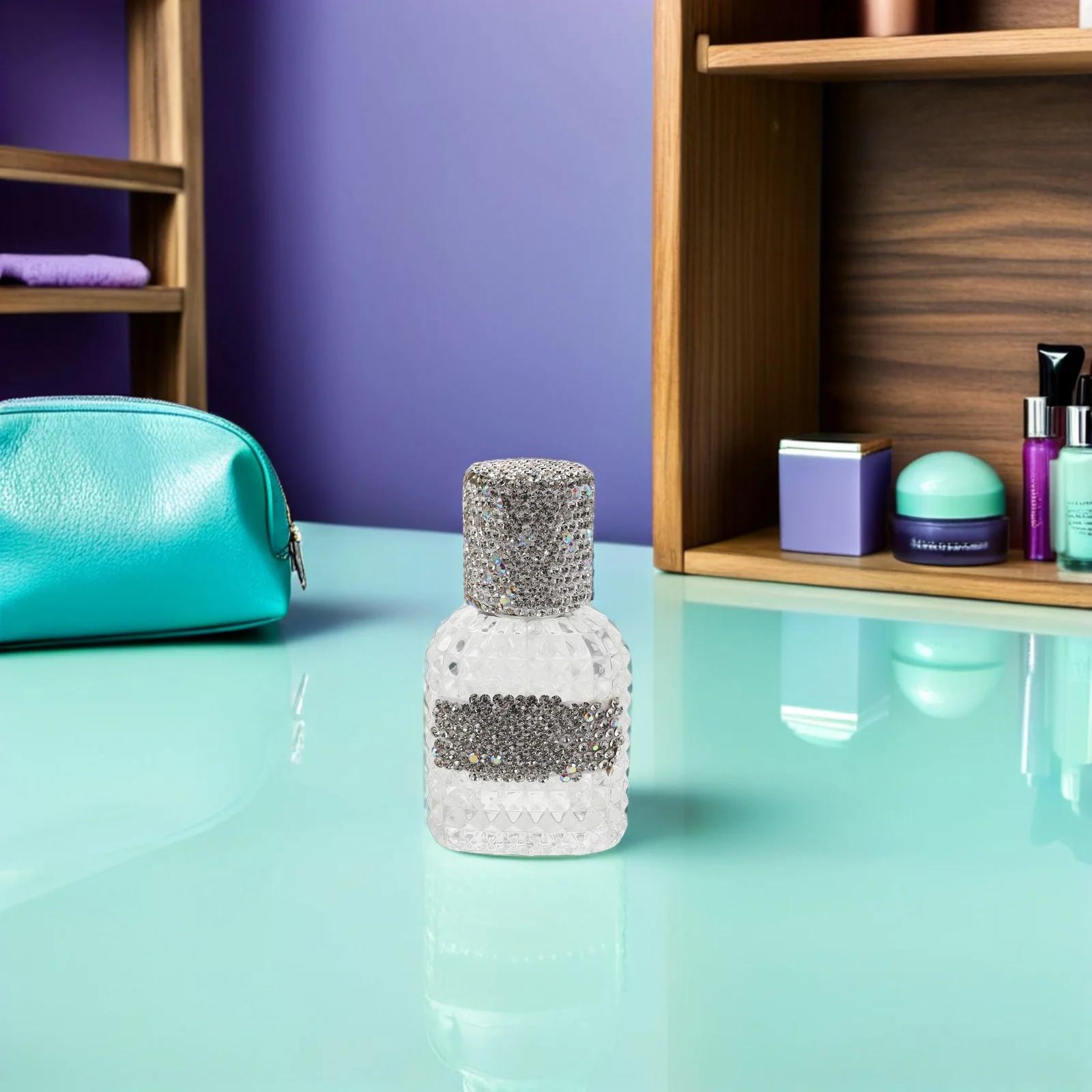 30 مل رذاذ عطر زجاجي كريستالي فاخر محمول للسفر زجاجة رذاذ فارغة قابلة لإعادة الاستخدام متألقة لـ #6