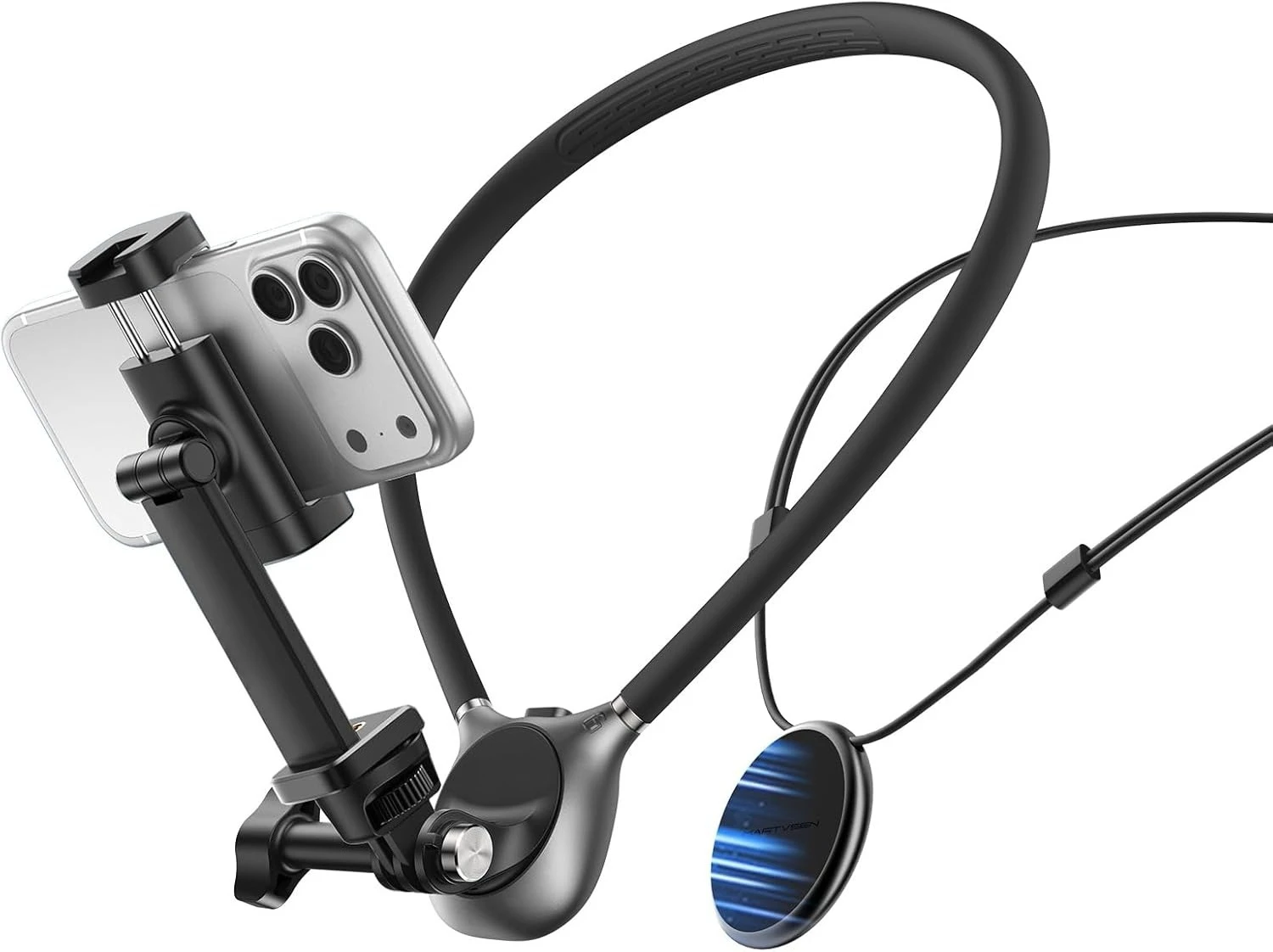 

Neck Phone Holder - Dual Mode Stability Quick-Release POV Mount for All Smartphones - Universal Hand Free Neck Phone Holder