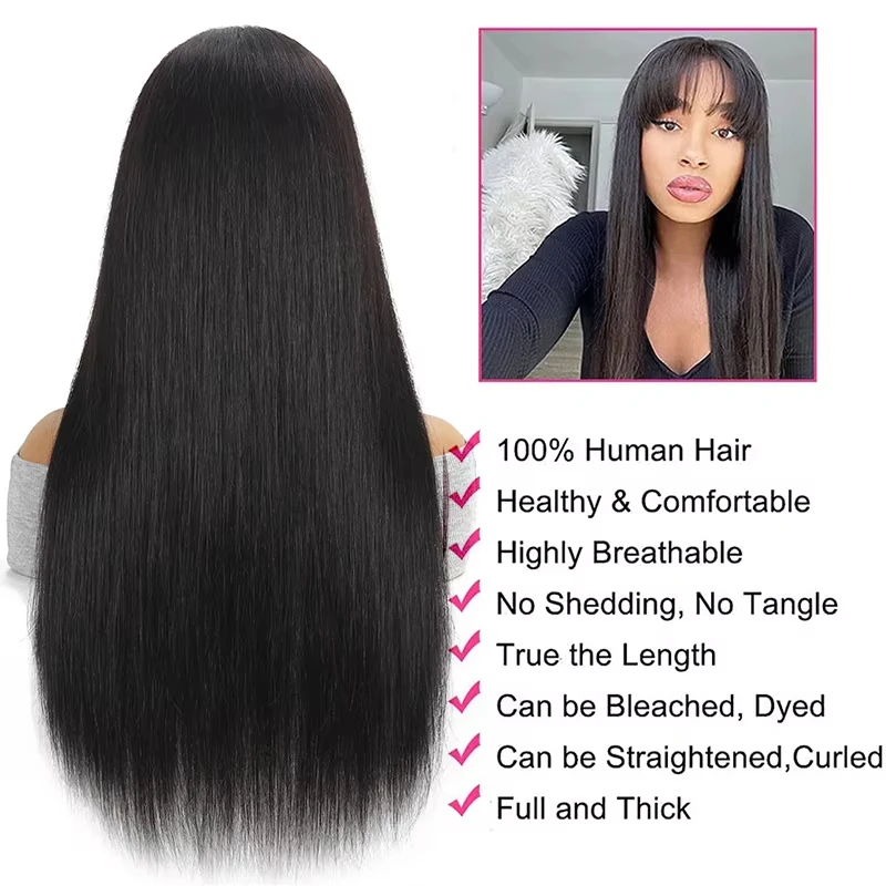 Full Machinew Bone straight 3x1 hd lace frontal human hair wig for women 30 inch lace front tansparent Brazilian wigs on sale