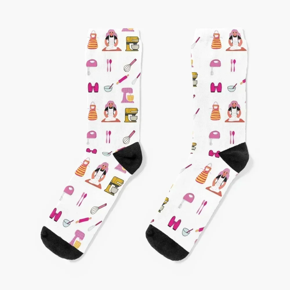 

Great British Bake Off baking tools Socks snow Christmas professional running designer Woman Socks Men's