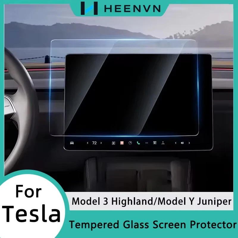 HEENVN Model Y Juniper Tempered Glass Screen Protector for Tesla Model 3 Highland 15.4inch Navigation Touch Screen Protect Film