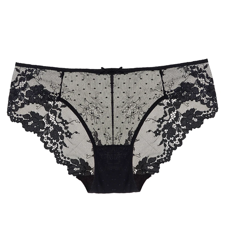 Sexy Lace Panties Underwear Women Dot Mesh Cute Floral Briefs Female See Through Underpants Transparent Panty Sex Lingerie