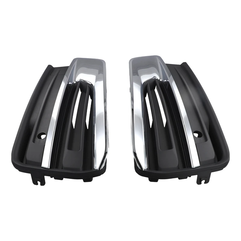 1Pair Front Lower Bumper Grilles Trim Chrome Cover Bezel31663515 31663514 For Volvo XC90 2019-2022 31663539 31663540