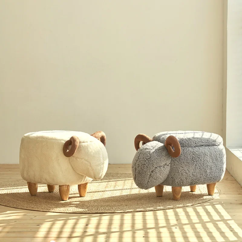 

Rabbit shoe stool solid wood household shoe change storage shoe test foot small sofa modern and simple stool