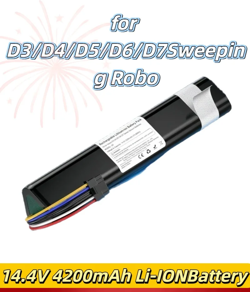 

14.4V 61WH 4200mAh Replacement Battery,forD3/D4/D5/D6/D7 Sweeping Robot & Model 205-0011, Ideal Spare Part for Vacuum Power