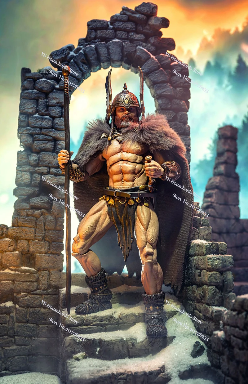 Frazettagirl 1/12 Norseman Viking Man Action Figure Shield Barbarian Mini Cloak Design 6