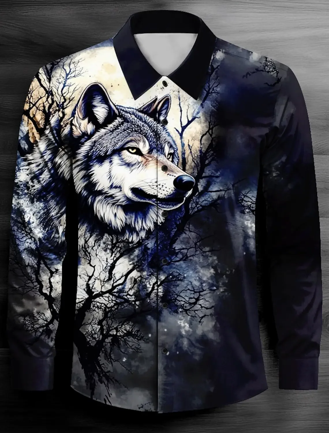 Men's Tiger Tiaras & Crowns Button Up Shirt Long Sleeve Fashion Casual Party Evening Wear Street Daily Spring  Shirt Collar