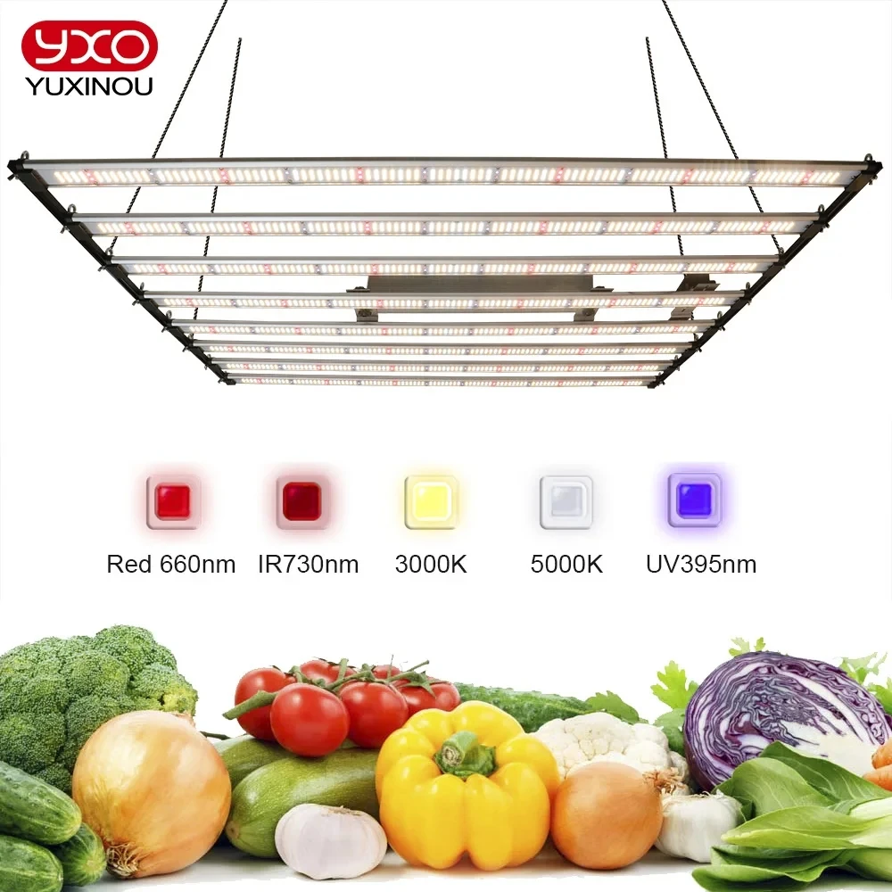 1000W 1500W Full Spectrum LED Grow light Sam-sung LM301H Quantum Tech LED Grow light Bar UV IR Turn On/Off per la luce delle piante