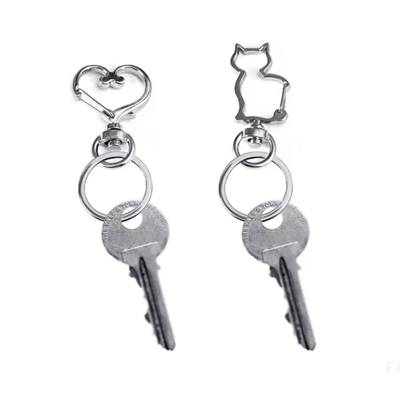 [YU]10개 러브 하트 할로우 키 체인 키 링 DIY 액세서리 랍스터 클래스프