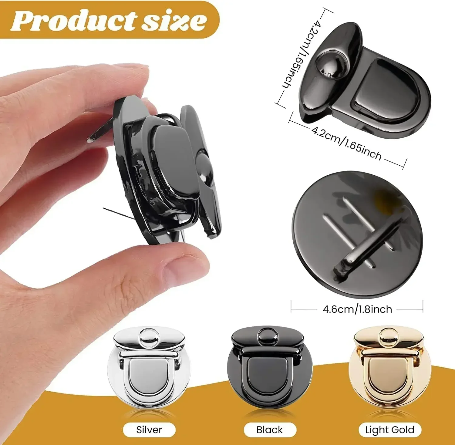 5/20pcs Metal Locks Bag Clasp Catch Buckles for Handbags Purse Tote Closures Snap Clasps DIY Craft Hardware Case Bag Accessories