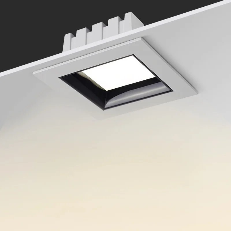 LED Recessed Aluminum Square Anti-Glare 9W12W15W20W25W30W36W Ceiling High Brightness Indoor Lighting High Quality Downlights