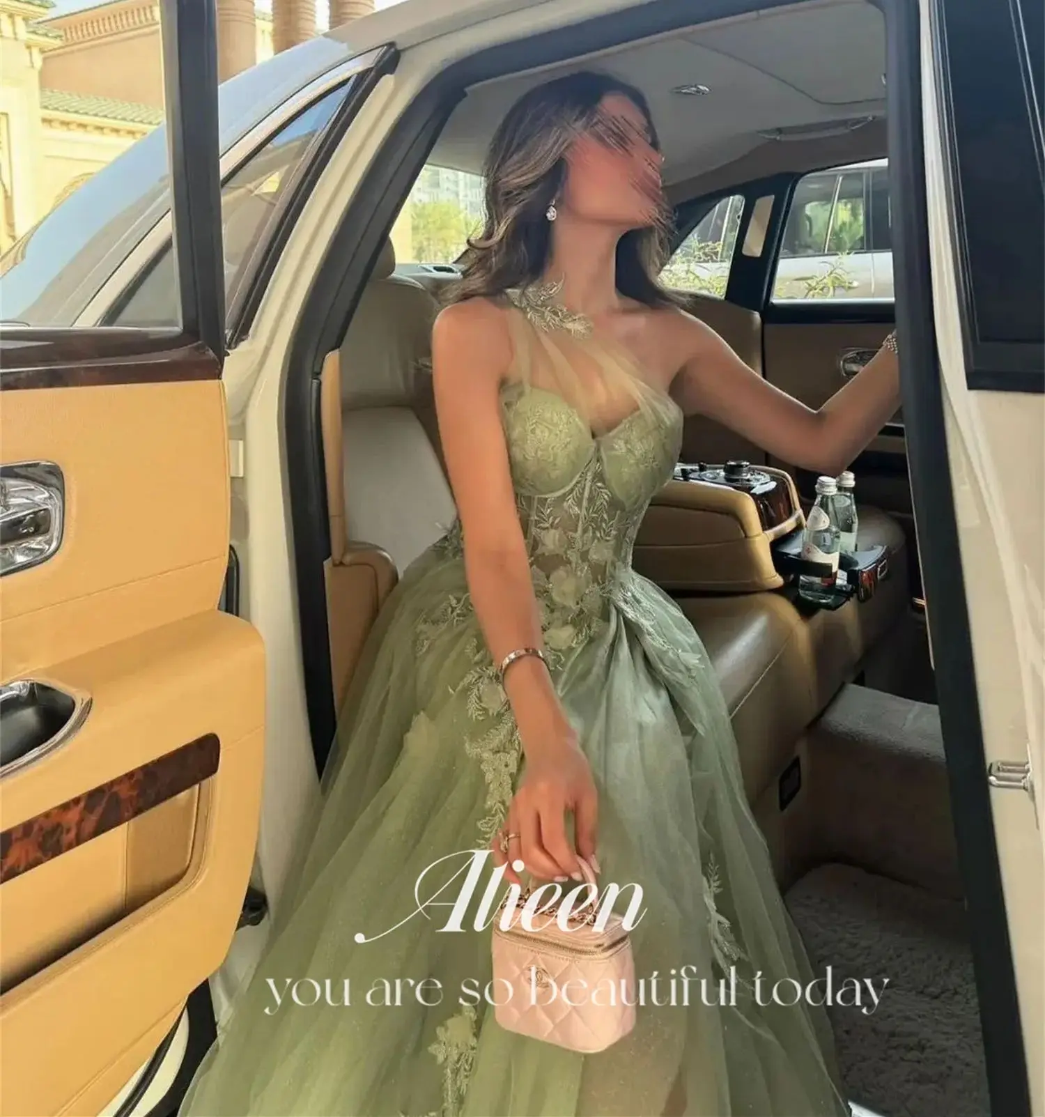 A-line Lace One Shoulder Green Sweetheart Luxury Party Dresses for Special Occasions Evening Elegant Woman Gala Prom customized