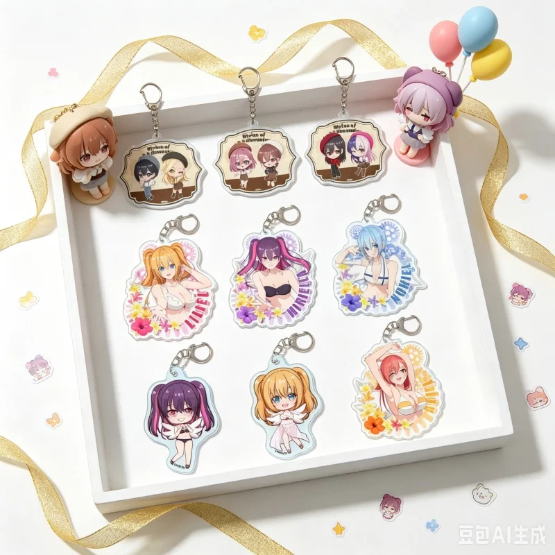 Anime 2.5 Dimensional Seduction Latest model Acrylic pendant Keychain Noa Ebisu Fans Gift Latest release Car swaying keychain6cm