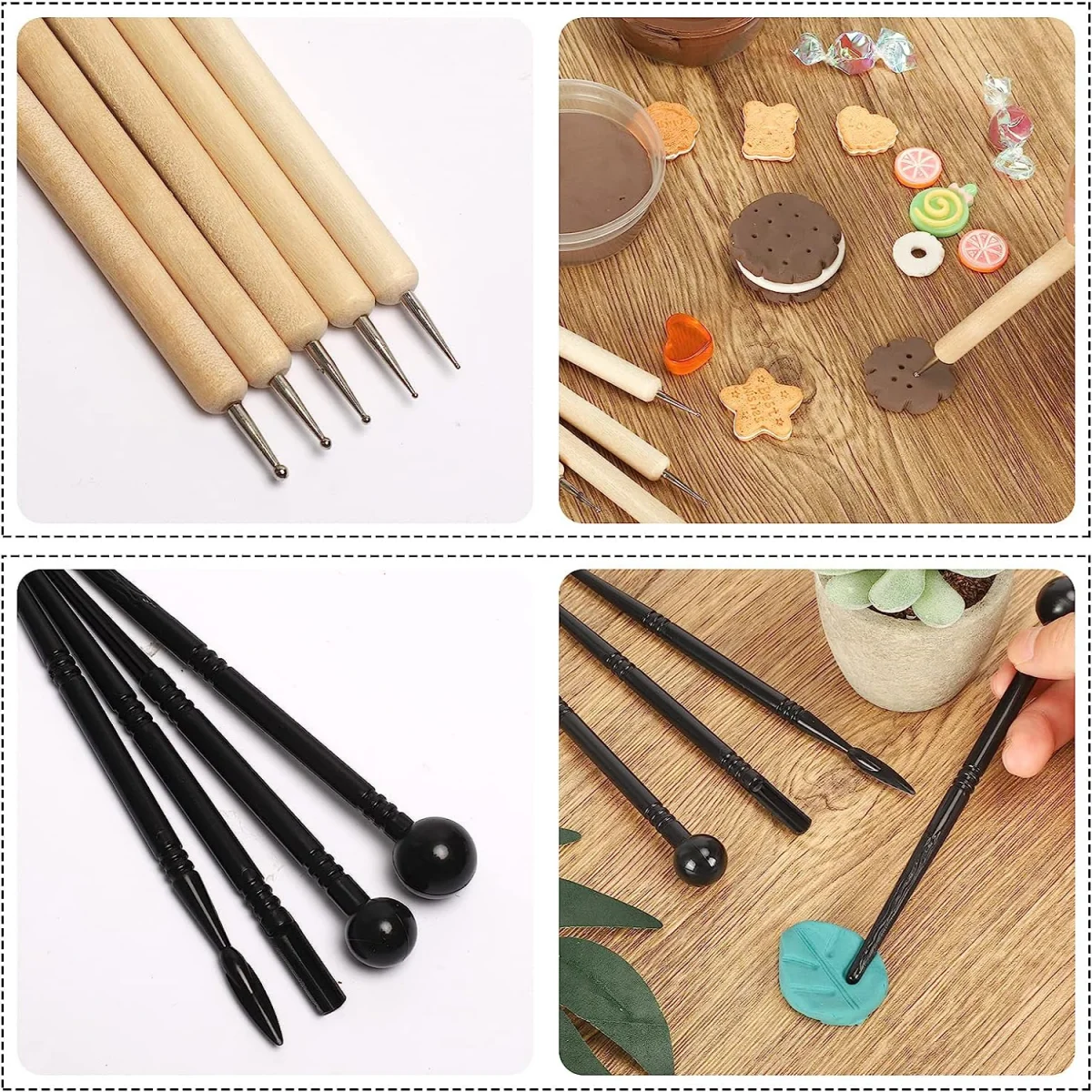 24Pcs/set Pottery Sculpting Tool Kit Art Rubber DIY Sculpture Ceramic Carving Clay Auxiliary Modeling Shaping Beginners Tools